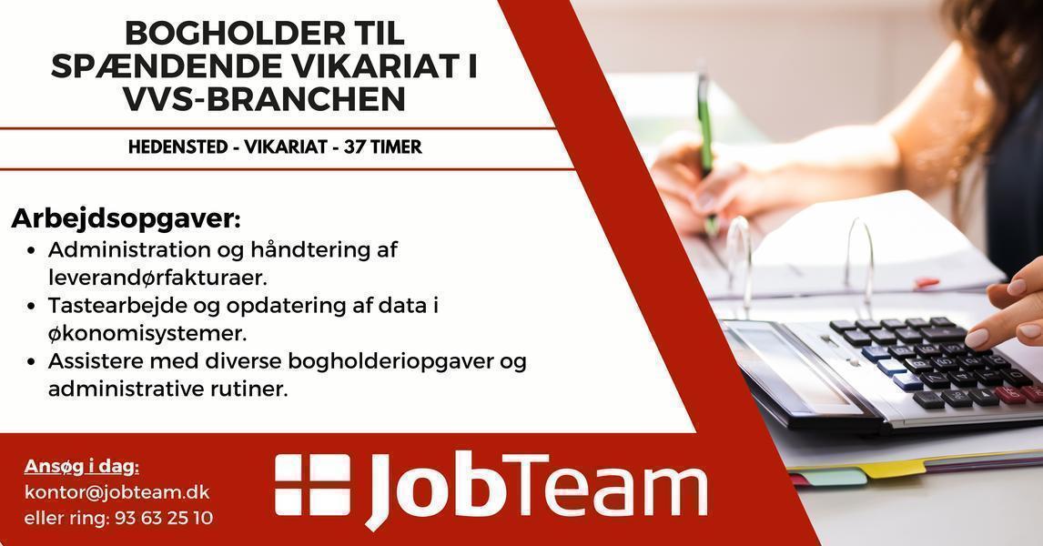 Bogholder til spændende vikariat i VVS-branchen
